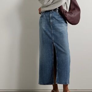 Agolde Leif Denim Midi Skirt